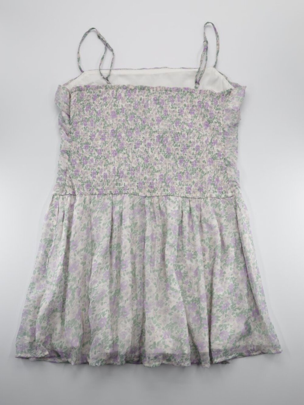 Hollister Women's Floral Adjustable‎ Strap Chiffon Skort Dress White Size XL - Picture 4 of 9